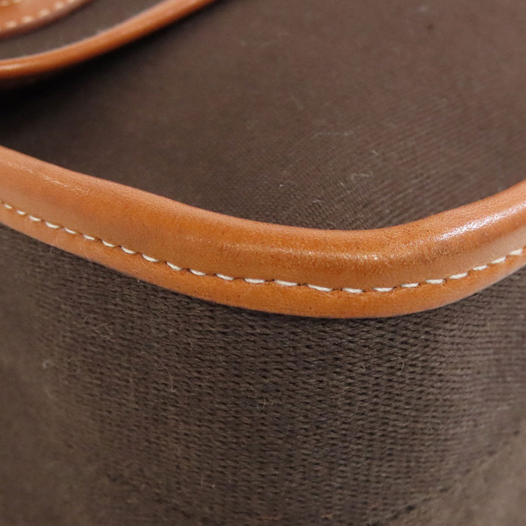 HERMES Shoulder Bag Toile Officier, Calfskin Brown Buenaventura SilverMetal Women Used Authentic
