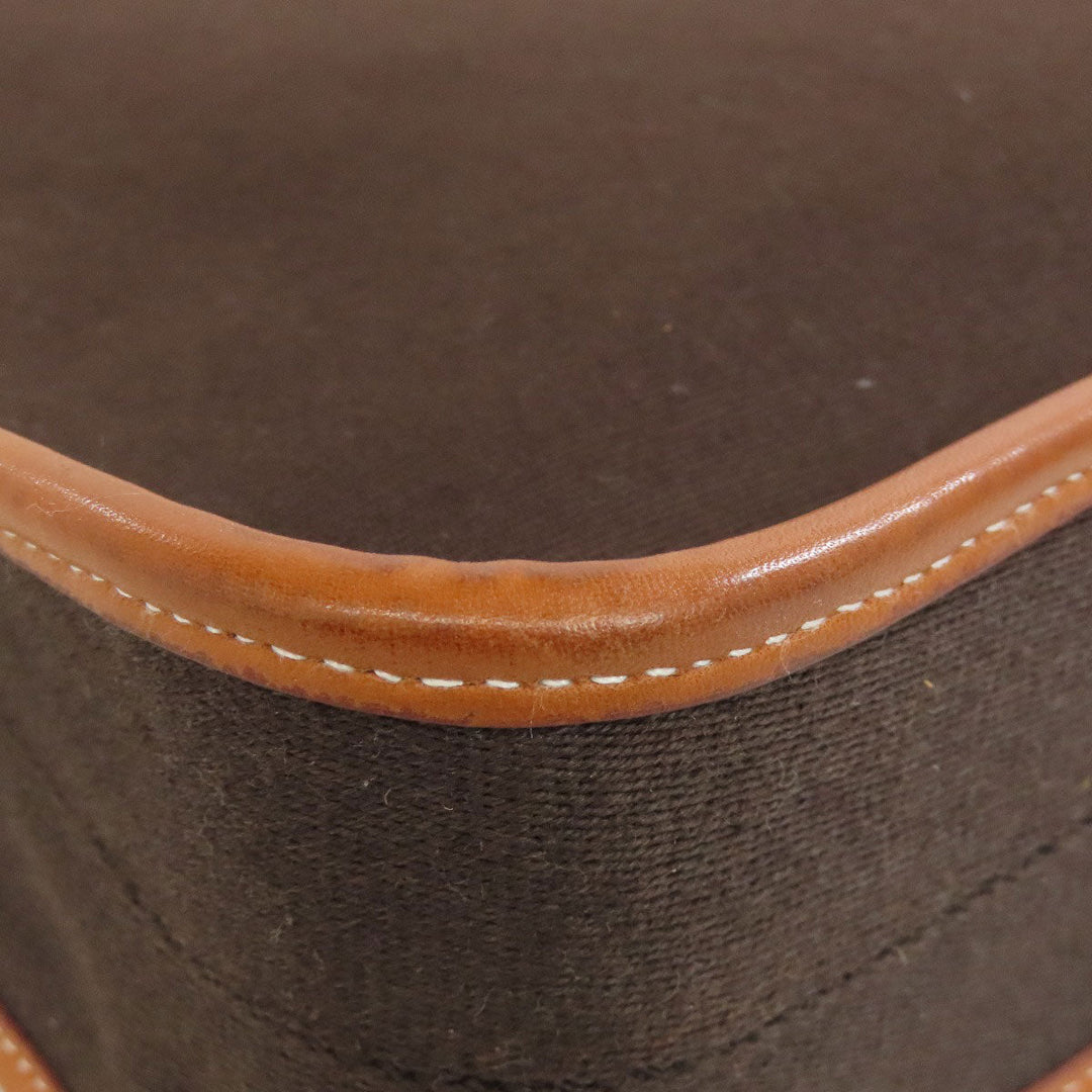 HERMES Shoulder Bag Toile Officier, Calfskin Brown Buenaventura SilverMetal Women Used Authentic