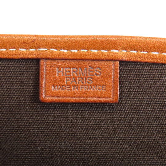 HERMES Shoulder Bag Toile Officier, Calfskin Brown Buenaventura SilverMetal Women Used Authentic
