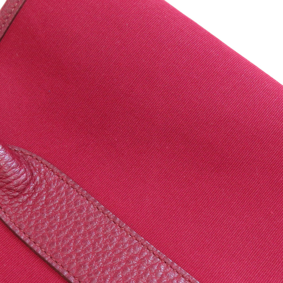 HERMES Tote Bag Towar Officche Red Garden party PM Women Used Authentic