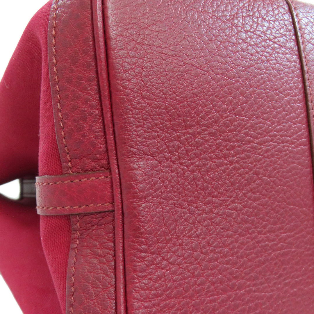 HERMES Tote Bag Towar Officche Red Garden party PM Women Used Authentic