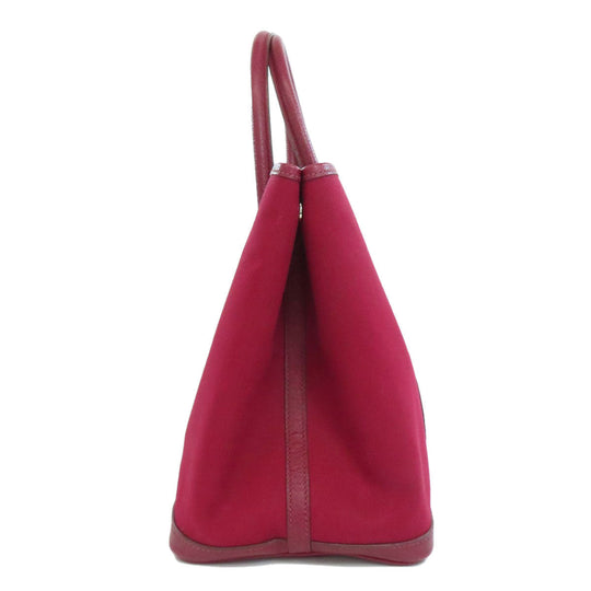 HERMES Tote Bag Towar Officche Red Garden party PM Women Used Authentic