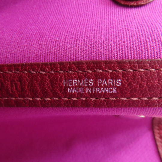 HERMES Tote Bag Towar Officche Red Garden party PM Women Used Authentic