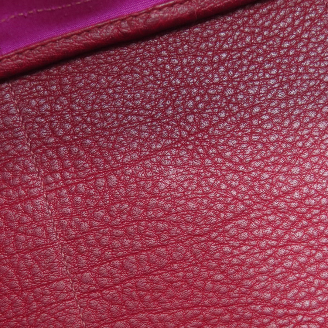 HERMES Tote Bag Towar Officche Red Garden party PM Women Used Authentic