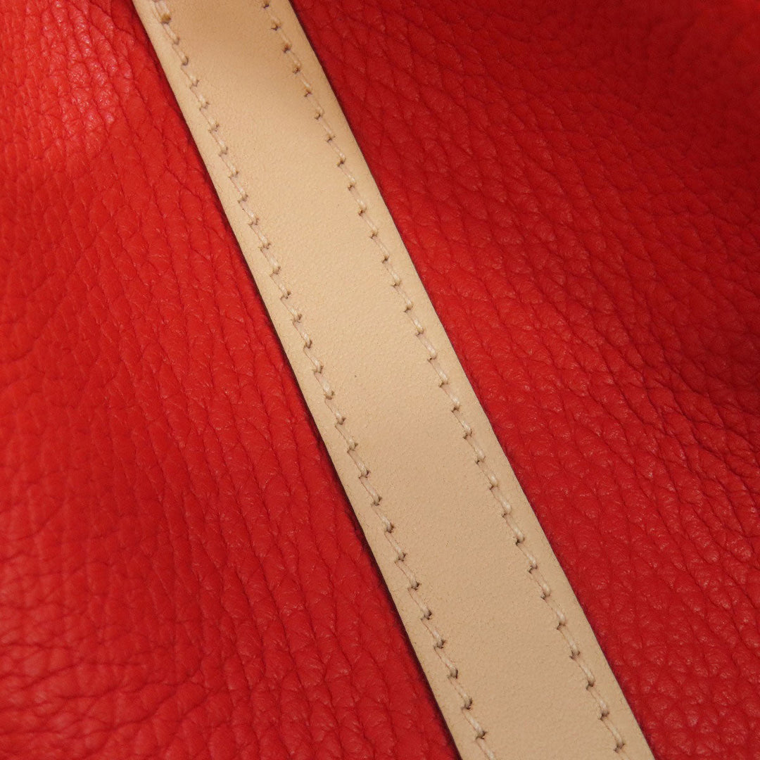 HERMES Handbag Taurillon Clemence, Swift Red Picotin Lock Kazak MM SilverMetal Women Used Authentic