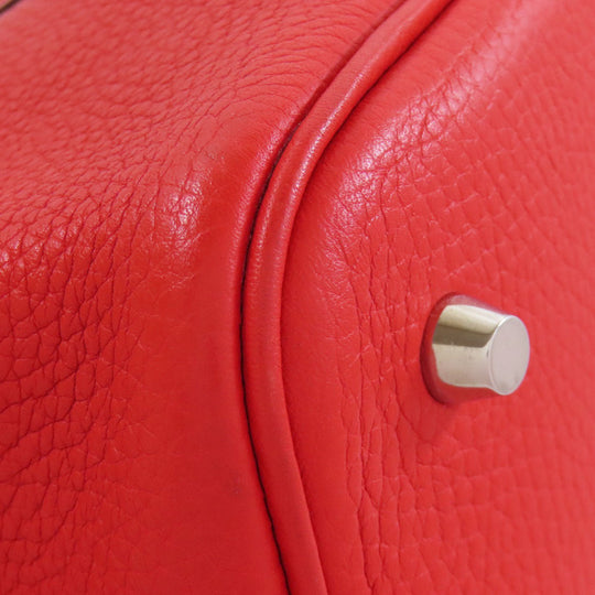 HERMES Handbag Taurillon Clemence, Swift Red Picotin Lock Kazak MM SilverMetal Women Used Authentic