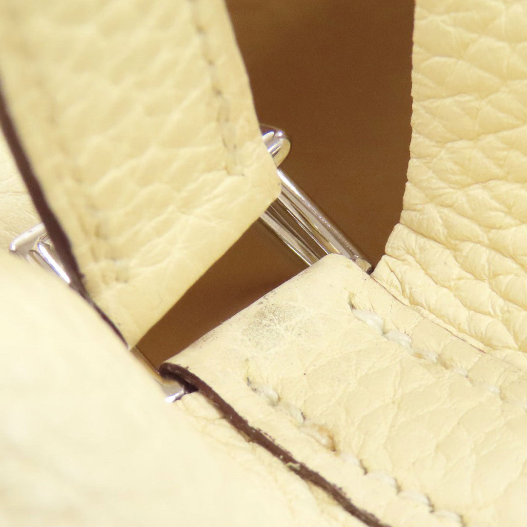 HERMES Handbag Taurillon Clemence white Picotin Lock PM SilverMetal Women Used Authentic