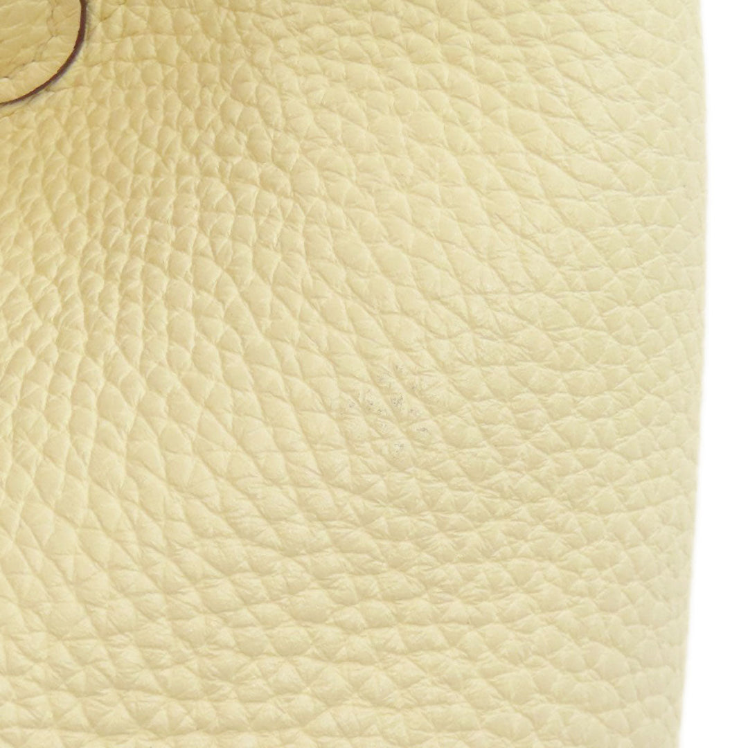 HERMES Handbag Taurillon Clemence white Picotin Lock PM SilverMetal Women Used Authentic