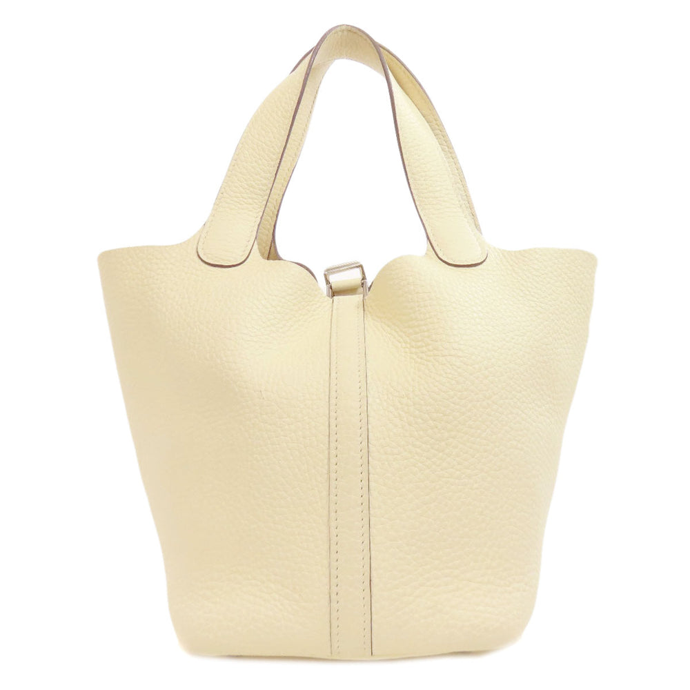 HERMES Handbag Taurillon Clemence white Picotin Lock PM SilverMetal Women Used Authentic