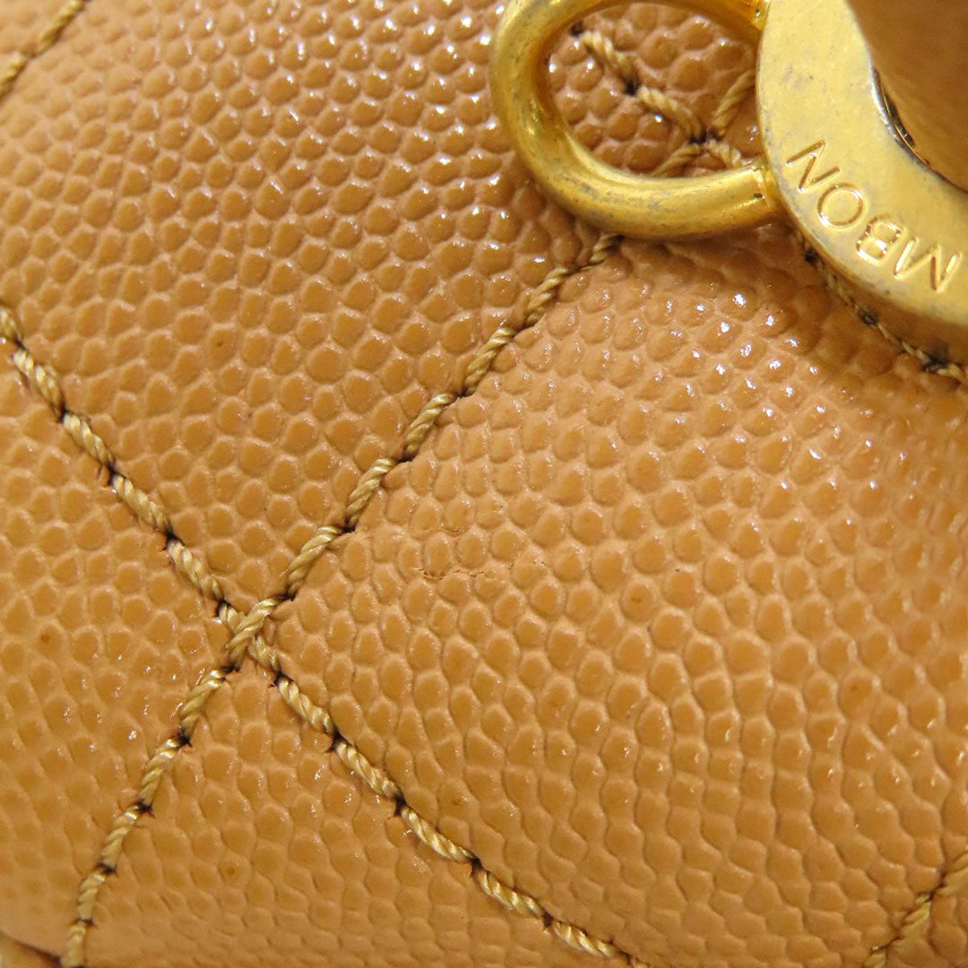 CHANEL Handbag Grained Calfskin Skin Brown Coco Handle Matelasse Gold Metal 2WAY Women Used Authentic