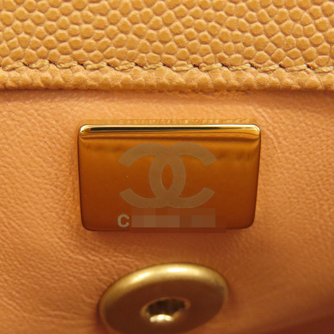 CHANEL Handbag Grained Calfskin Skin Brown Coco Handle Matelasse Gold Metal 2WAY Women Used Authentic