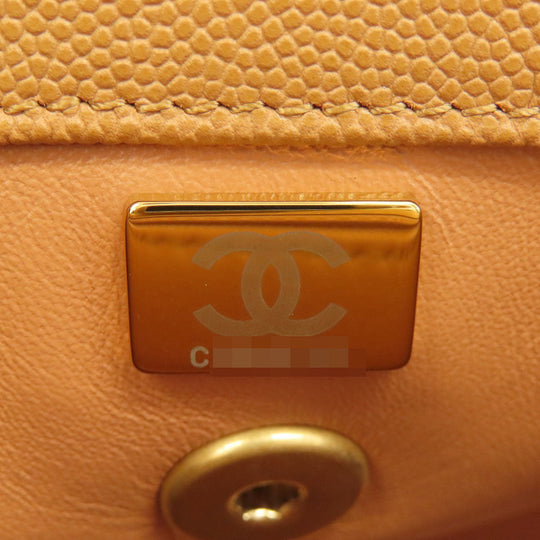 CHANEL Handbag Grained Calfskin Skin Brown Coco Handle Matelasse Gold Metal 2WAY Women Used Authentic