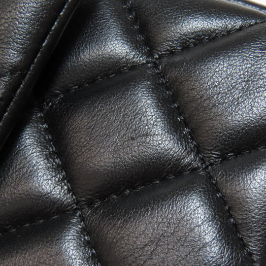 CHANEL Shoulder Bag lambskin black Matelasse Gold Metal Women Used Authentic