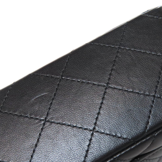 CHANEL Shoulder Bag lambskin black Matelasse Gold Metal Women Used Authentic