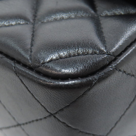 CHANEL Shoulder Bag lambskin black Matelasse Gold Metal Women Used Authentic