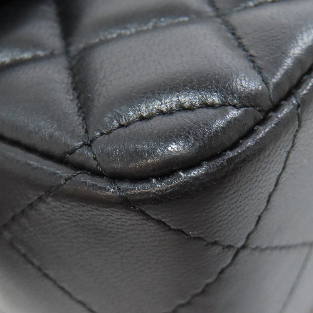 CHANEL Shoulder Bag lambskin black Matelasse Gold Metal Women Used Authentic