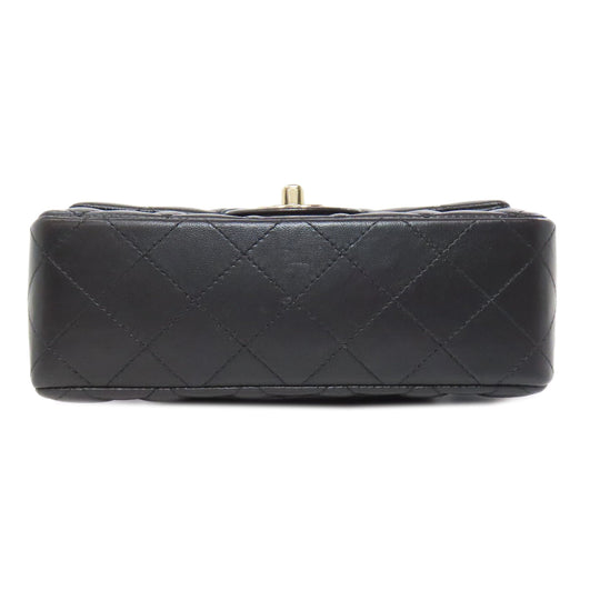 CHANEL Shoulder Bag lambskin black Matelasse Gold Metal Women Used Authentic