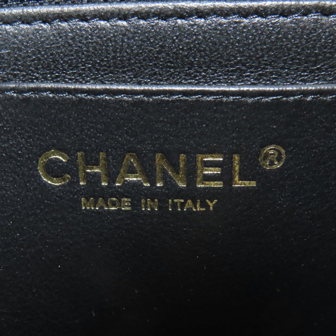 CHANEL Shoulder Bag lambskin black Matelasse Gold Metal Women Used Authentic