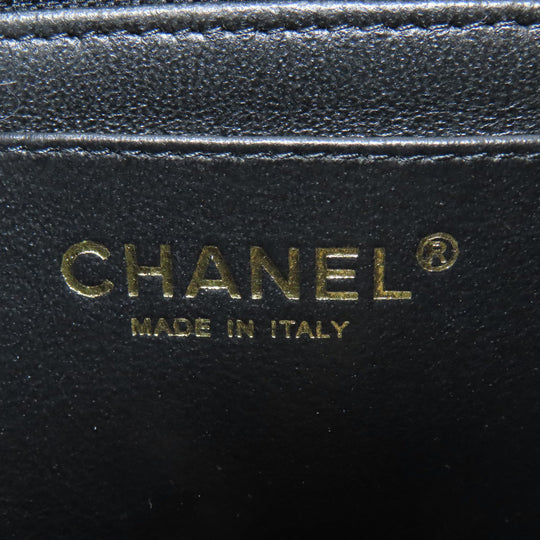 CHANEL Shoulder Bag lambskin black Matelasse Gold Metal Women Used Authentic