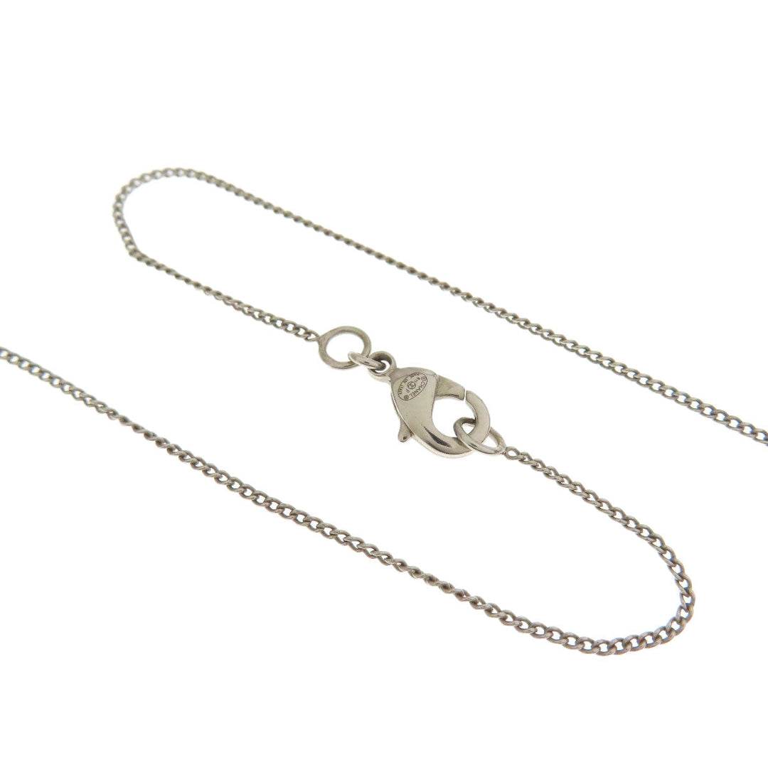 CHANEL Necklace metallic Silver COCO Mark Rhinestone Ball Women Used Authentic