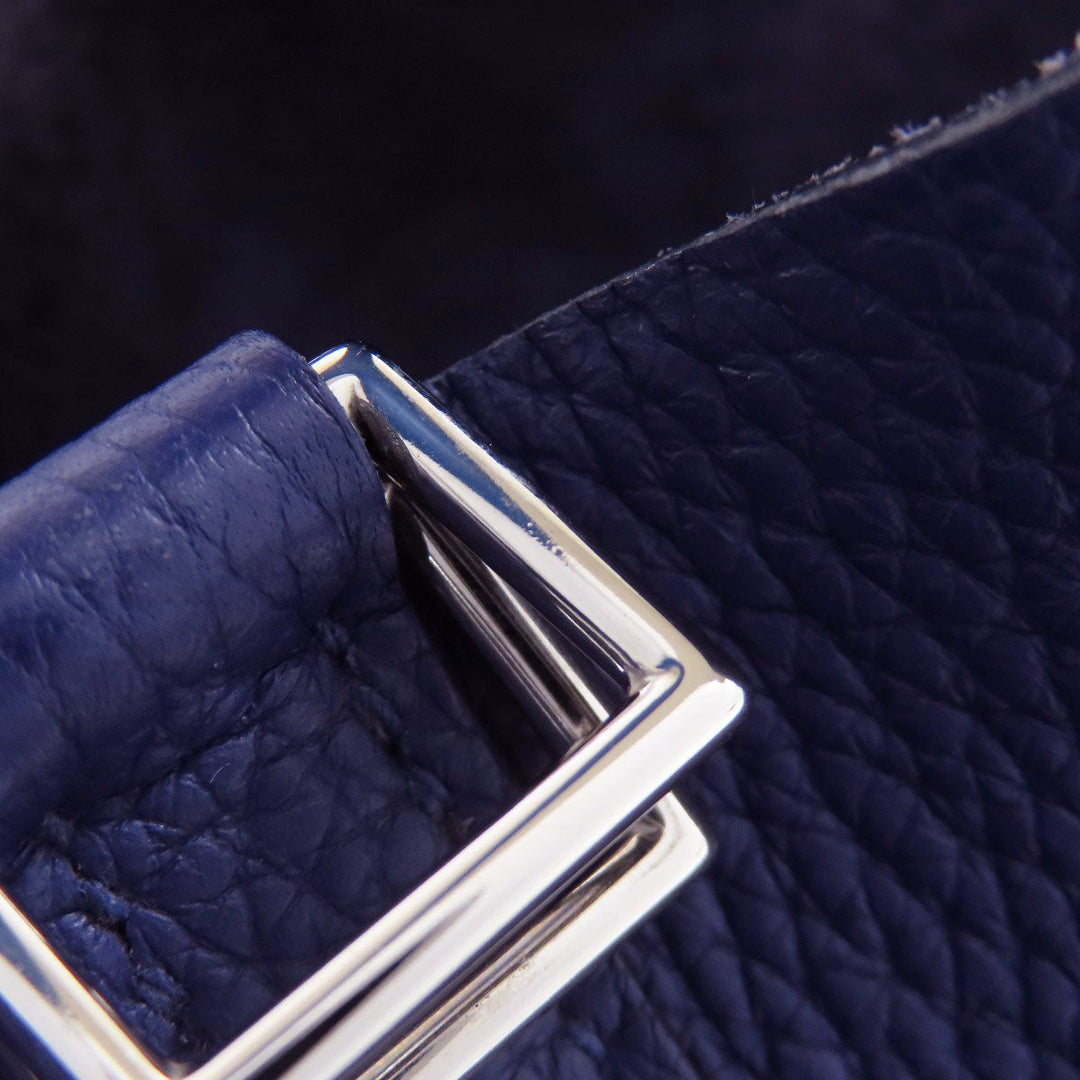 HERMES Handbag Taurillon Clemence Navy Picotin Lock Eclat PM SilverMetal