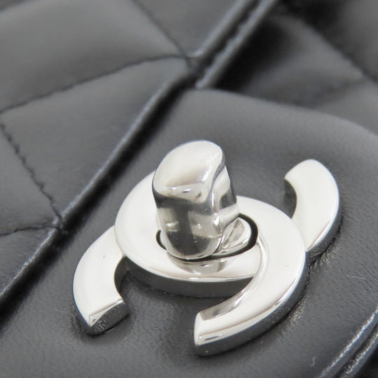 CHANEL Shoulder Bag lambskin black Matelasse SilverMetal Women Used Authentic