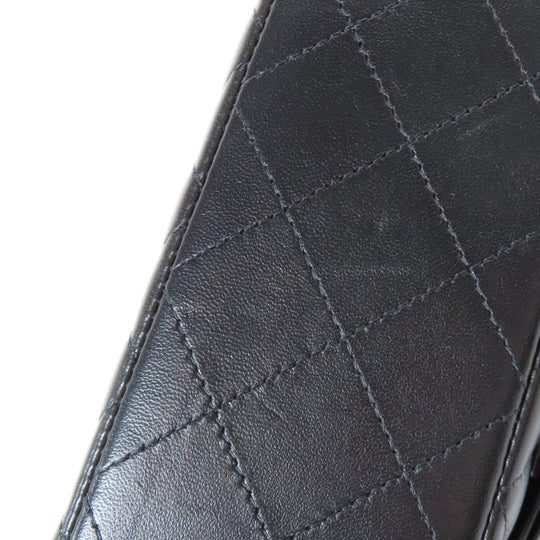 CHANEL Shoulder Bag lambskin black Matelasse SilverMetal Women Used Authentic
