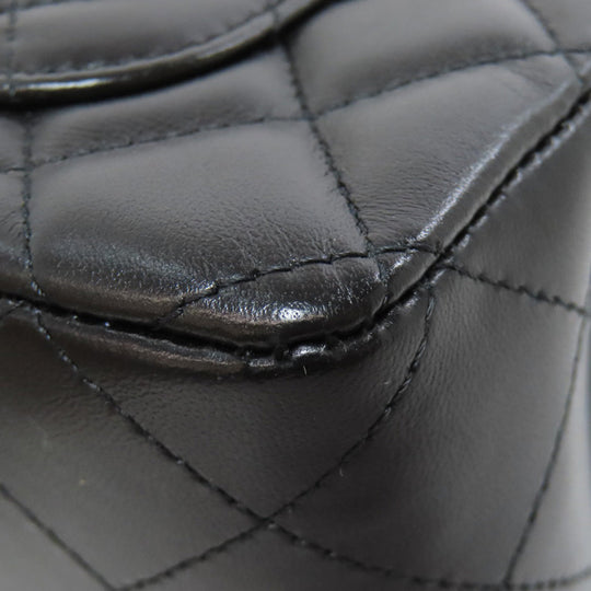 CHANEL Shoulder Bag lambskin black Matelasse SilverMetal Women Used Authentic