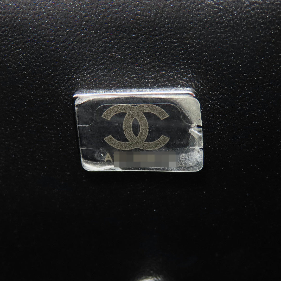 CHANEL Shoulder Bag lambskin black Matelasse SilverMetal Women Used Authentic