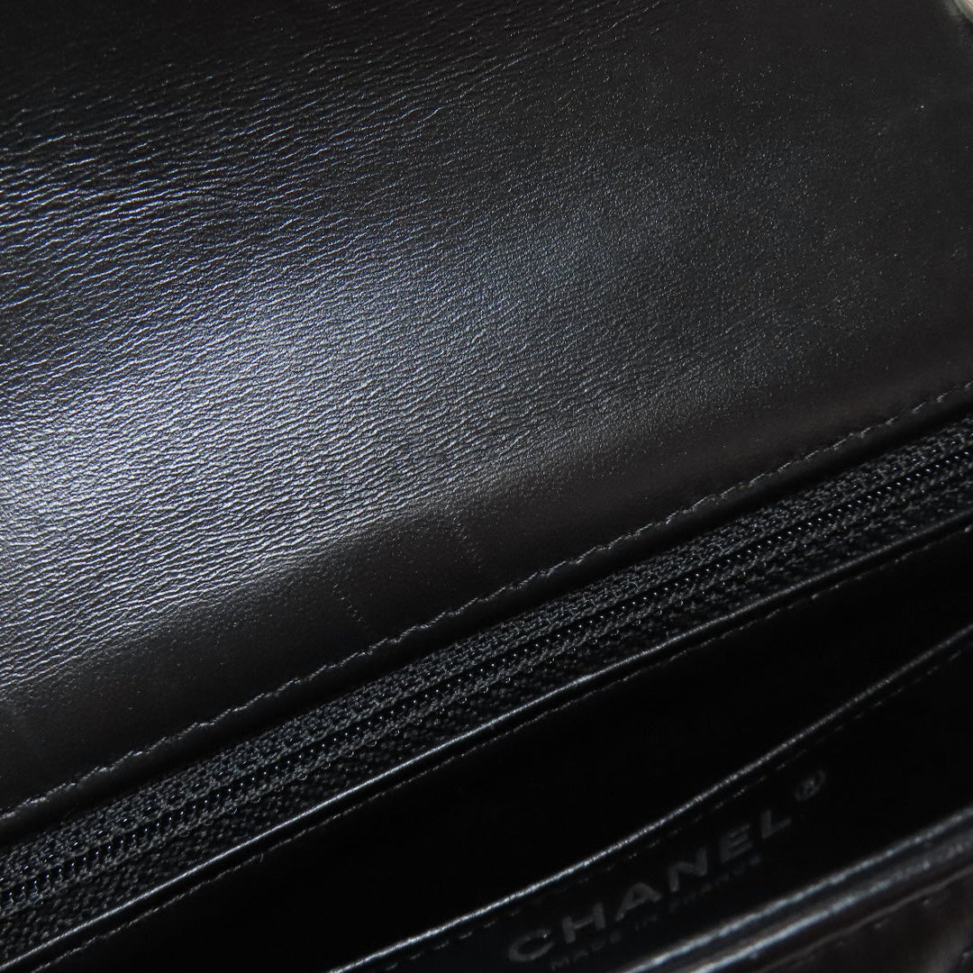 CHANEL Shoulder Bag lambskin black Matelasse SilverMetal Women Used Authentic