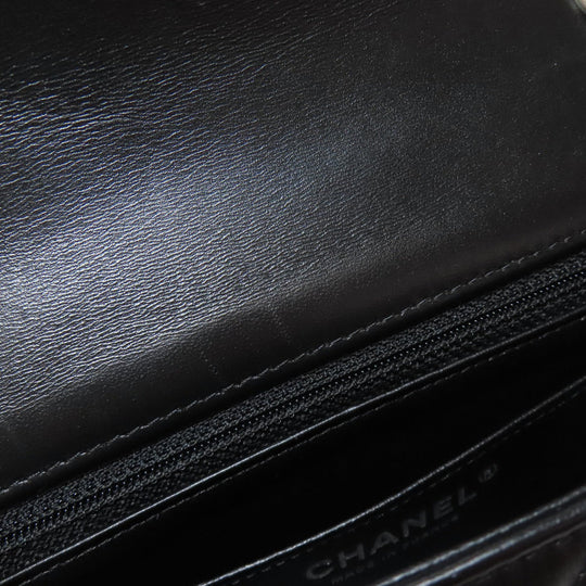 CHANEL Shoulder Bag lambskin black Matelasse SilverMetal Women Used Authentic