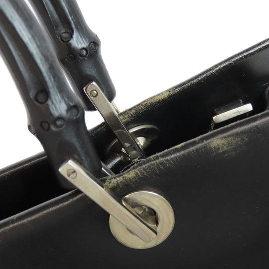 GUCCI Tote Bag 002・ 1016 leather black Bamboo 2WAY