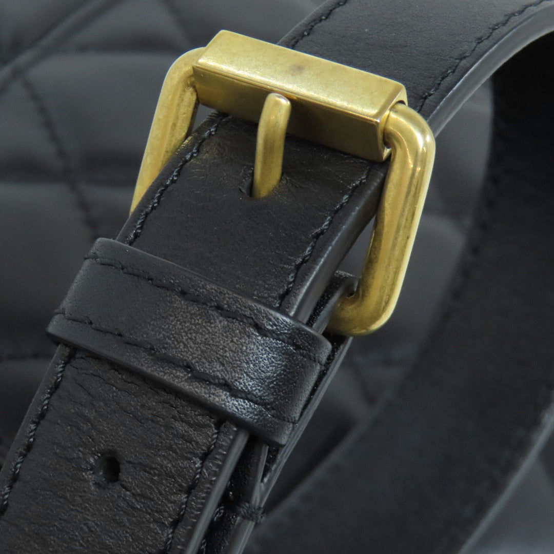 CHANEL Shoulder Bag lambskin black Matelasse ChainShoulder Gold Metal Women Used Authentic