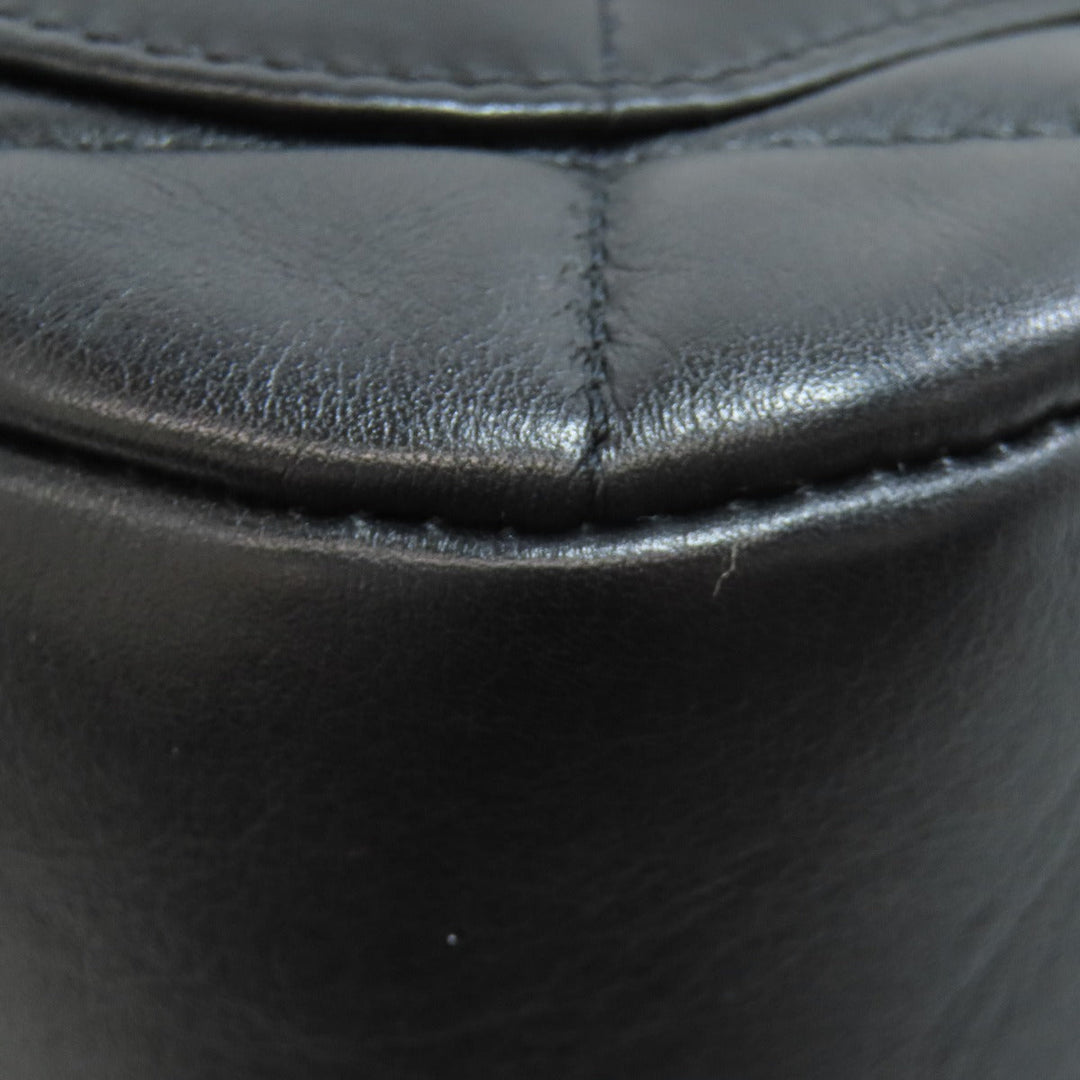 CHANEL Shoulder Bag lambskin black Matelasse ChainShoulder Gold Metal Women Used Authentic