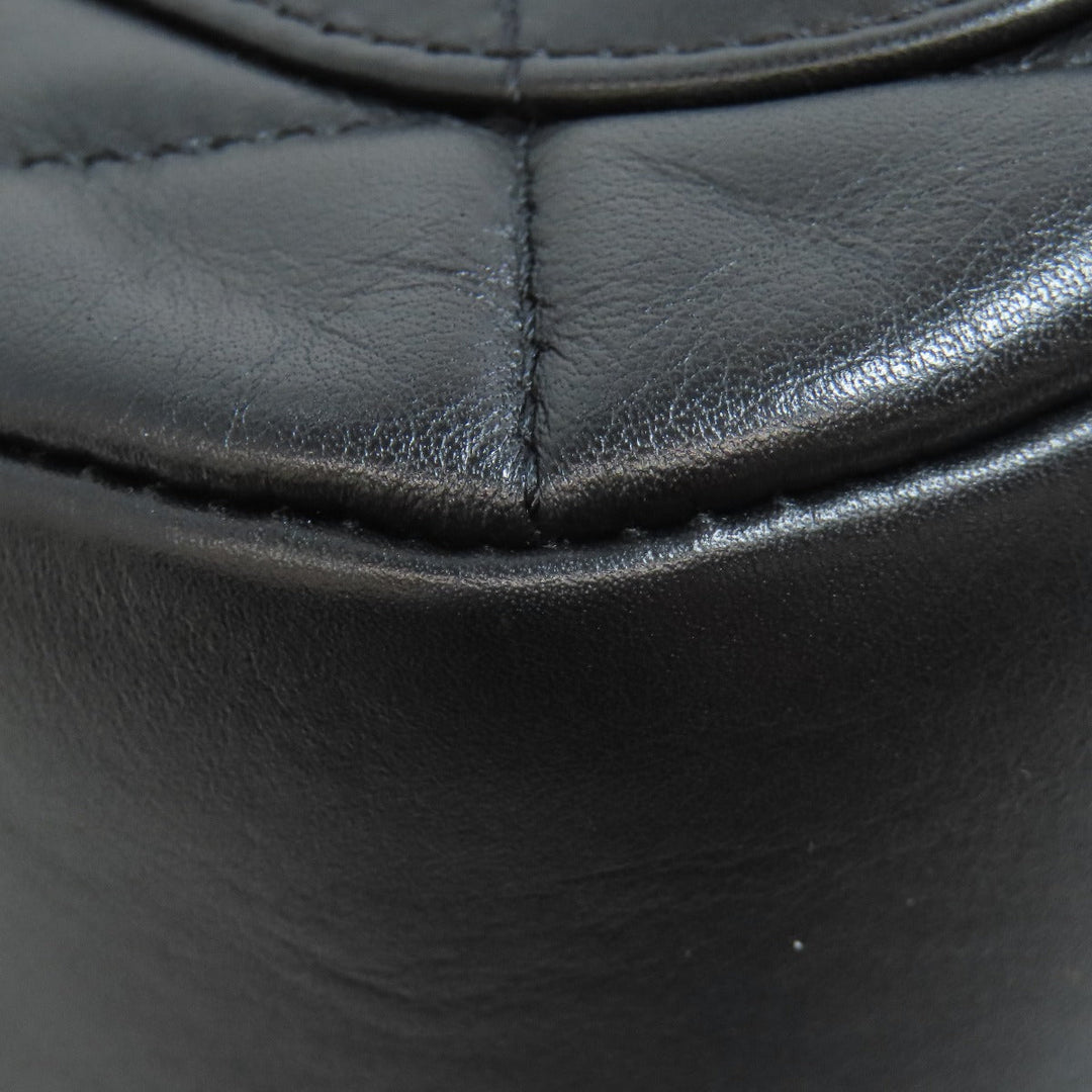 CHANEL Shoulder Bag lambskin black Matelasse ChainShoulder Gold Metal Women Used Authentic