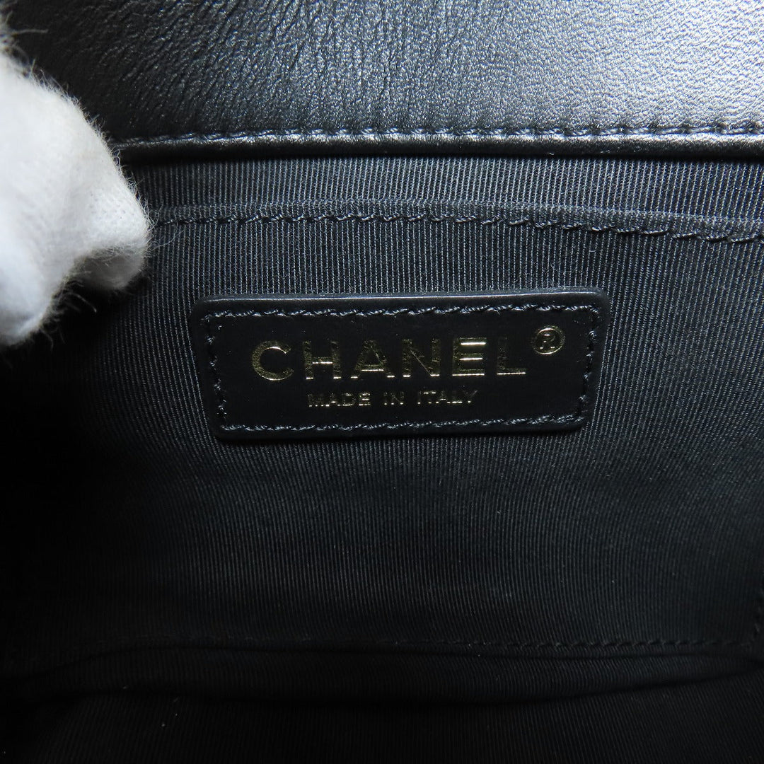 CHANEL Shoulder Bag lambskin black Matelasse ChainShoulder Gold Metal Women Used Authentic