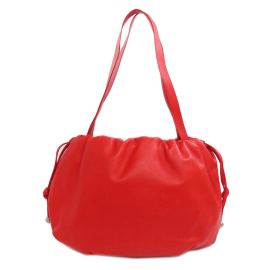 BOTTEGAVENETA Tote Bag Calfskin Red Medium The Valve Drawstring Bag Women Used Authentic