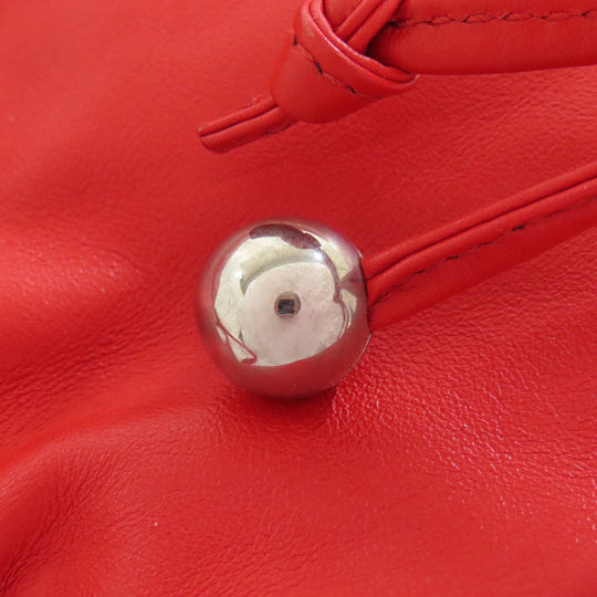 BOTTEGAVENETA Tote Bag Calfskin Red Medium The Valve Drawstring Bag Women Used Authentic