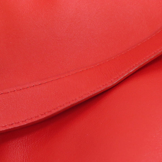 BOTTEGAVENETA Tote Bag Calfskin Red Medium The Valve Drawstring Bag Women Used Authentic