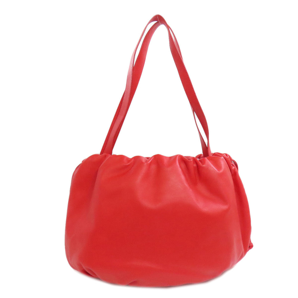 BOTTEGAVENETA Tote Bag Calfskin Red Medium The Valve Drawstring Bag Women Used Authentic
