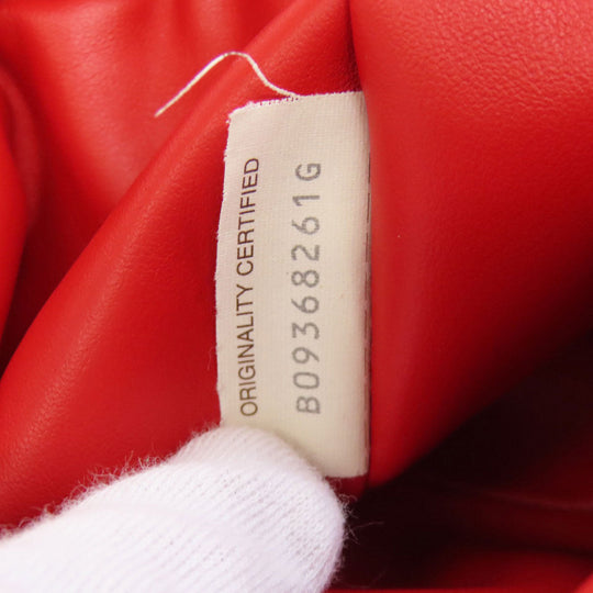 BOTTEGAVENETA Tote Bag Calfskin Red Medium The Valve Drawstring Bag Women Used Authentic