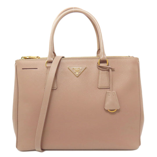 PRADA Tote Bag BN2274 Safiano beige Galleria 2WAY Women Used Authentic