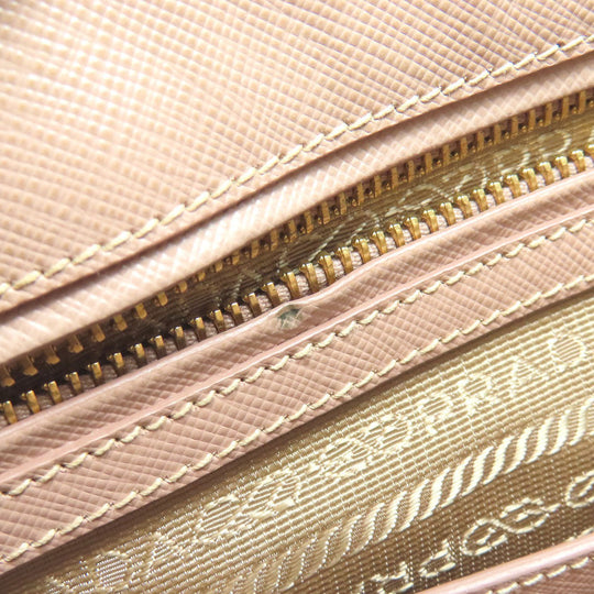 PRADA Tote Bag BN2274 Safiano beige Galleria 2WAY Women Used Authentic