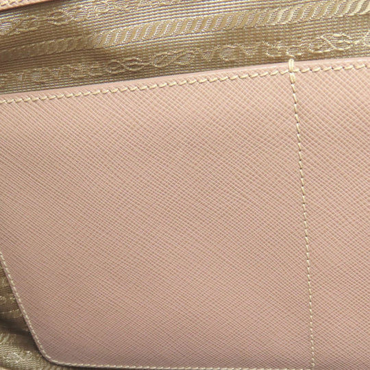 PRADA Tote Bag BN2274 Safiano beige Galleria 2WAY Women Used Authentic