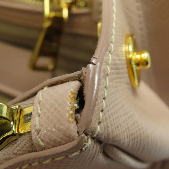 PRADA Tote Bag BN2274 Safiano beige Galleria 2WAY Women Used Authentic