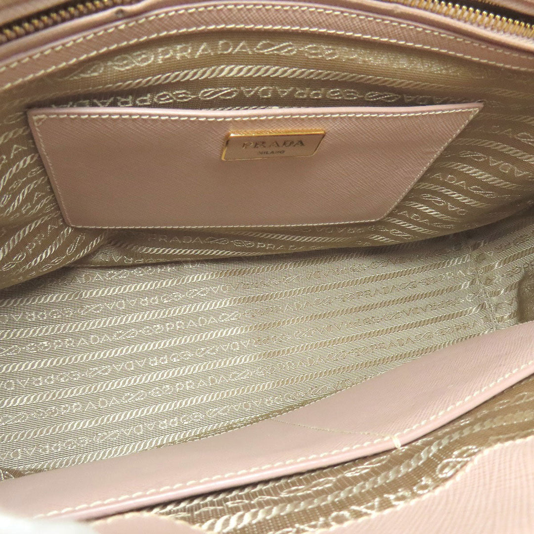 PRADA Tote Bag BN2274 Safiano beige Galleria 2WAY Women Used Authentic