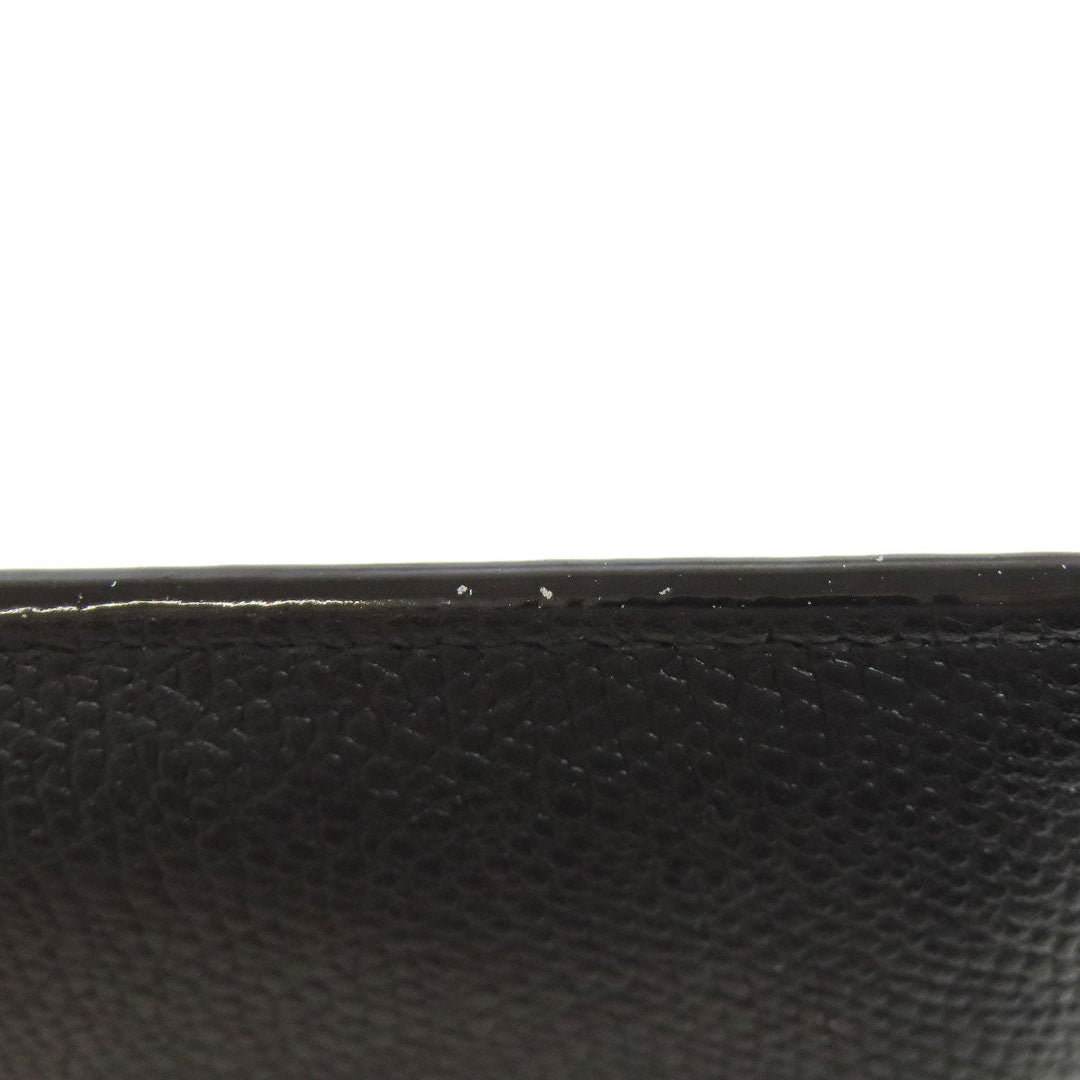Valextra Coin case leather black logo mens(Unisex) Used Authentic