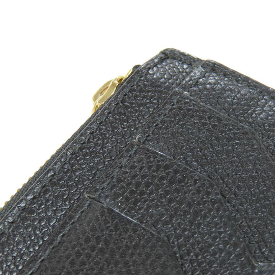 Valextra Coin case leather black logo mens(Unisex) Used Authentic