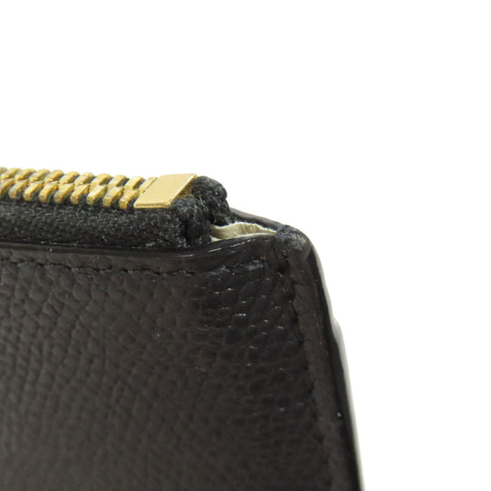 Valextra Coin case leather black logo mens(Unisex) Used Authentic