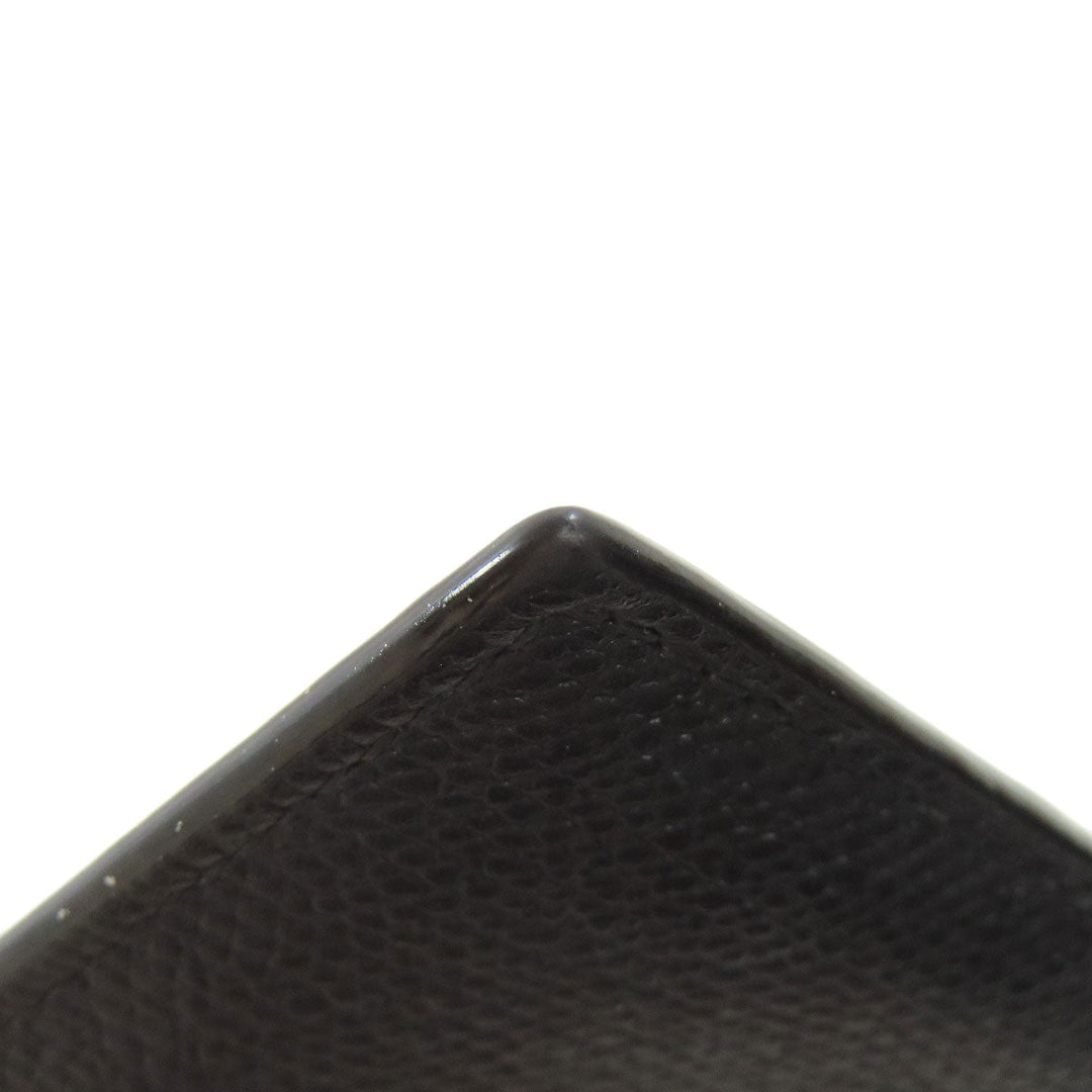 Valextra Coin case leather black logo mens(Unisex) Used Authentic
